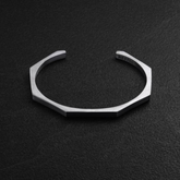 Stainless Steel Hexagon Cuff Bangle