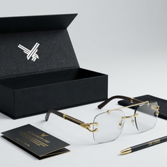 Trend Verse™ Solar Cheetah Photochromic Glasses 🐆 | Luxury Rimless Transition Sunglasses | Sculpted Gold Hinge ☀️🕶️