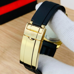 Stone Studded Strap Watch – Gold Dial Luxury Edition