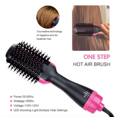 One Step Hot Air Brush (Dryer + Styler) - 3 in 1 Hair Dryer Brush Hot Air Styler One Step Hair Straightener Curler & Volumizer Professional Blow Dryer Brush for Women Styling
