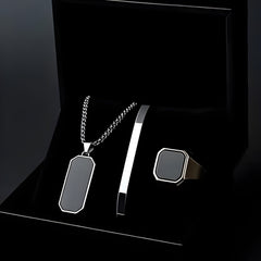 Black Onyx Trio – Premium Men’s Jewelry Gift Set