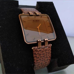 Luxury Square Dial Gold-Black Leather Watch