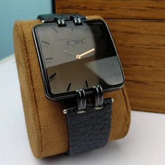 Luxury Square Dial Gold-Black Leather Watch